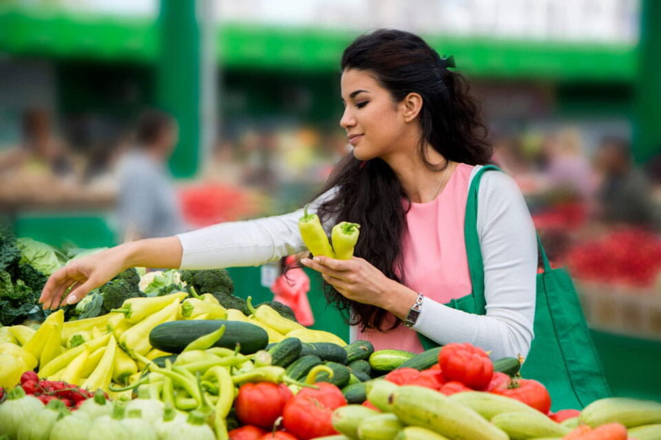 Woman Shopping at Farmer's Market